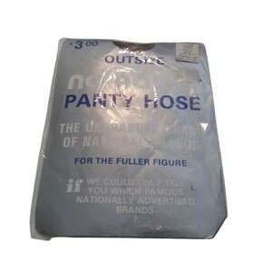 Vintage No Name Outsize Pantyhose Taupe Size B Fuller Figure Made in USA NIP